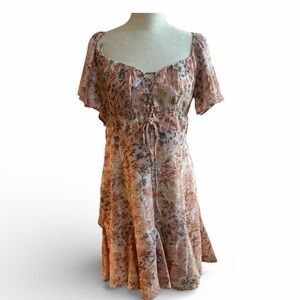 Urban Outfitters Floral Print Corset Dress Size L NWT